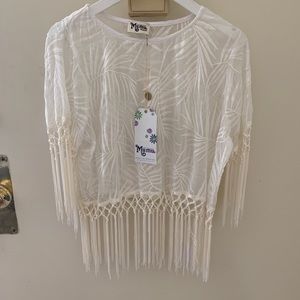 Show Me Your Mumu Sheer Fringe Top